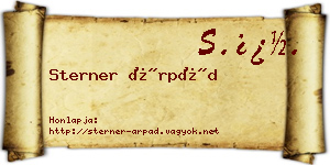 Sterner Árpád névjegykártya