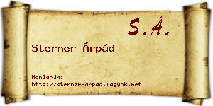 Sterner Árpád névjegykártya