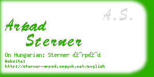 arpad sterner business card